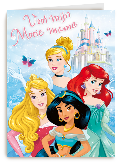 Moederdagkaart prinsessen voor mijn mooie mama