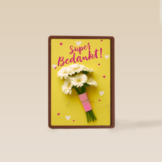 super bedankt met een bos bloemen