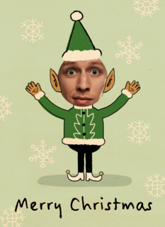merry christmas met deze foto elf kaart