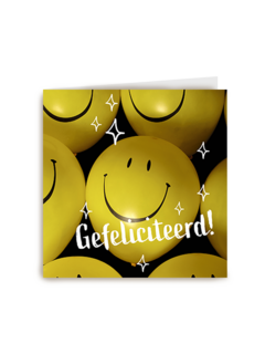Gefeliciteerd smiley ballon