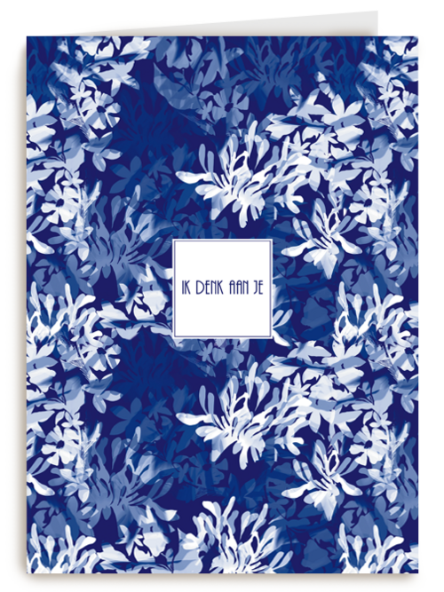 Sterkte kaart wit blauwe bloemen