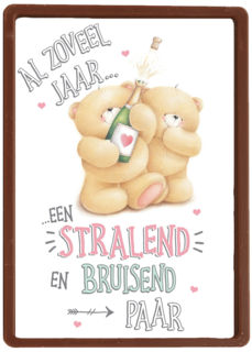 Trouwdagkaart Forever Friends Stralend en bruisend paar