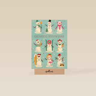 Gelukkig nieuwjaar sneeuwpop