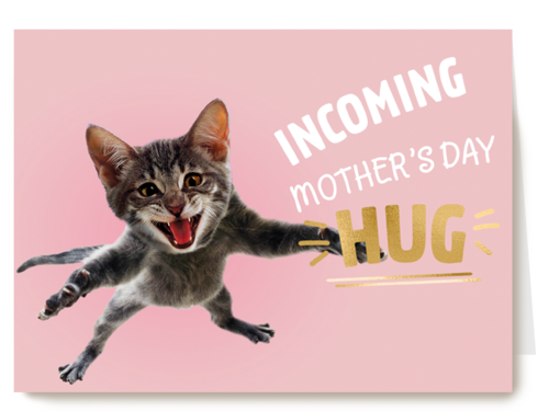 moederdag kaart humor incoming moeders day hug
