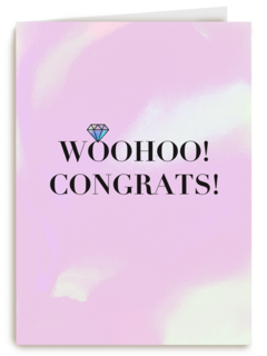 Trouwen felicitatiekaart woohoo congrats