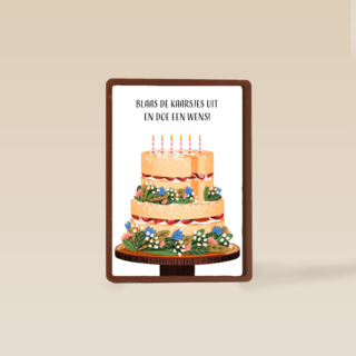 Verjaardagskaart met grote taart Folio