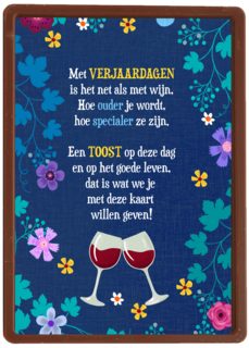 Verjaardagskaart het is net als met wijn