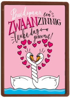 trouwkaart een zwaanzinnig leuke dag gewenst