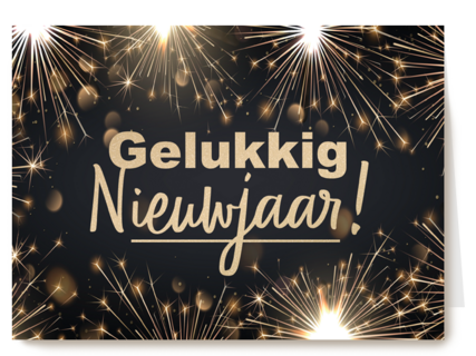 nieuwjaarskaart met vonken