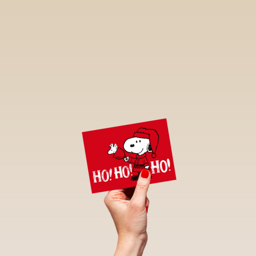 Kerstkaart Snoopy hohoho