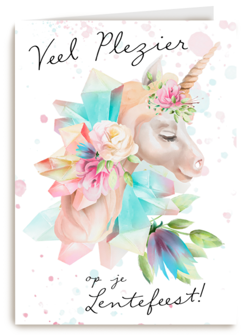 Veel plezier op je lentefeest unicorn