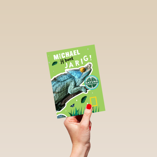 verjaardag kaart kameleon