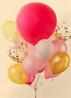 van harte met deze roze ballonnen
