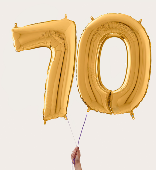 Cijferballon 70 Jaar Goud XL