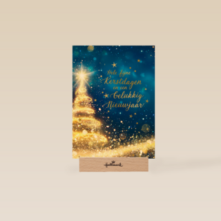 Kerstkaart zakelijk Kerstboom met lichtjes