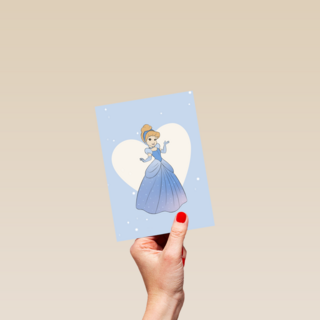 prinses kaart disney verjaardag blanco assepoester