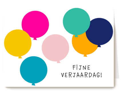 verjaardag kaart stijlvol ballonnen fijne verjaardag
