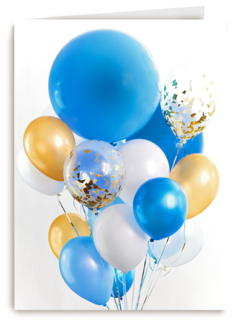 van harte met deze blauwe ballonnen