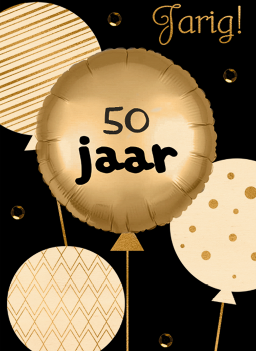 verjaardag kaart leeftijd 50 ballon