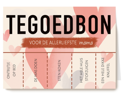 moederdagkaart met tegoedbonnen