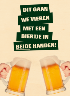 dit gaan we vieren met een biertje kaart