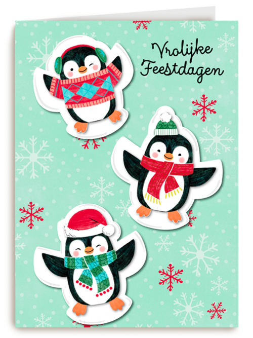 Vrolijke feestdagen pinguins