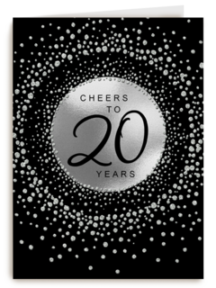 Verjaardagskaart leeftijden Cheers to 20 years