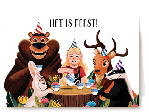 Verjaardagskaart Kids Het is feest Folio