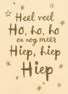 kerstkaart sterren Heel veel ho ho ho en meer hiep hiep hiep