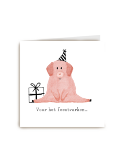 verjaardagskaart voor het feestvarken