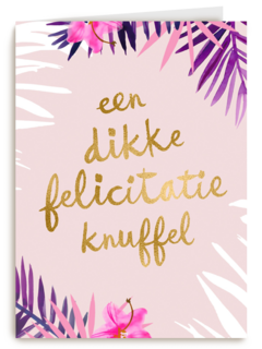 Trouwdagkaart Een dikke felicitatie knuffel