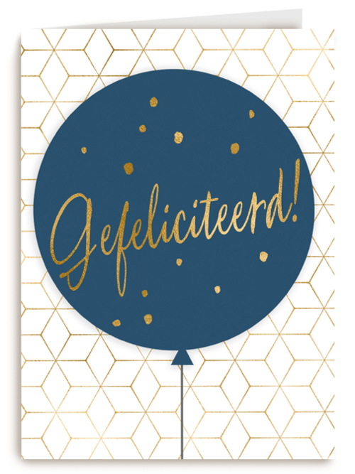 Verjaardagskaart man hip Ballon met gefeliciteerd