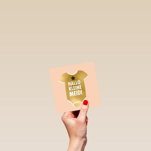 hallo kleine meid met je gouden romper