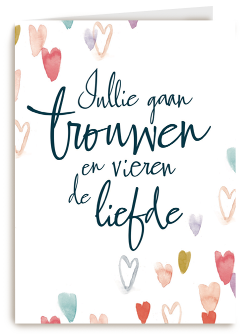 huwelijks kaart jullie gaan trouwen en vieren de liefde
