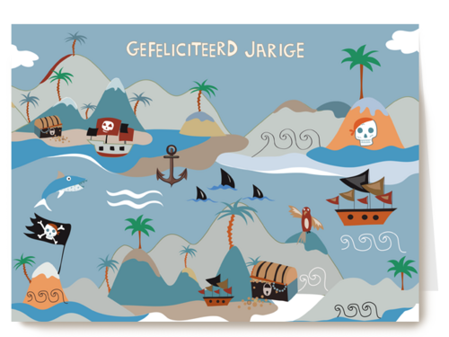 verjaardagskaart piratenschatkaart