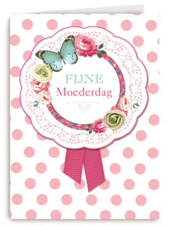 moederdag kaart fijne moederdag broche