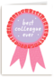 Bedankt kaart thuiswerken best collegue ever roze