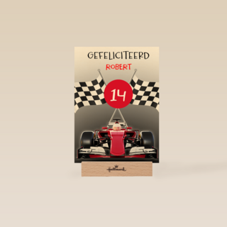 Verjaardagskaart raceauto