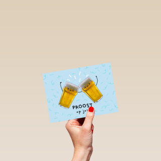 gefeliciteerd kaart klassiek proost op jou