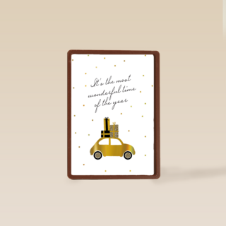 kerstkaart auto it is the most wonderful time of the year