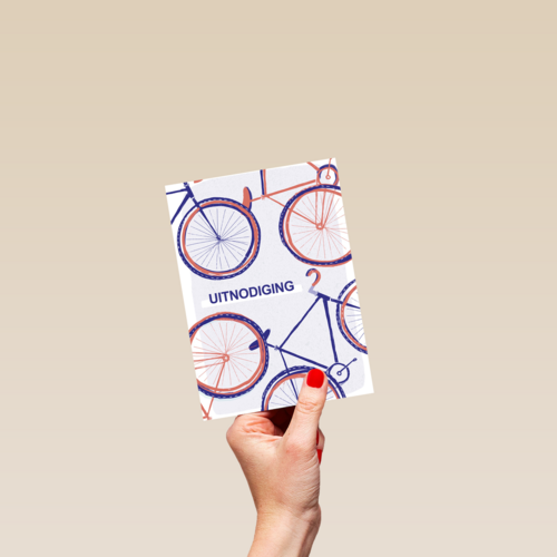 uitnodiging met fietsen