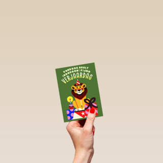 Verjaardag Leeuw Met Cadeaus