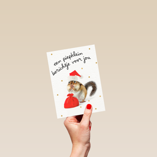 Kerstkaart hart onder de riem Een piepklein berichtje voor jou