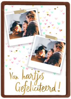verjaardag kaart foto van hartjes gefeliciteerd
