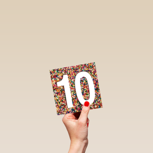 prodo design 10 jaar oud met leuke confetti balletjes