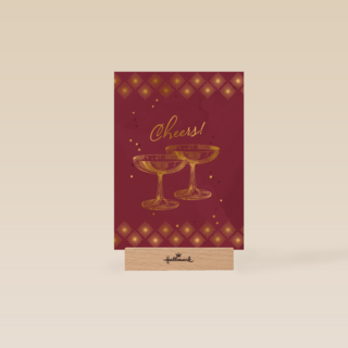 cheers with two glasses and golden stars