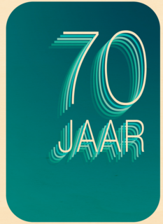 Verjaardagskaart 70 jaar blauw groen