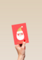 Kerstkaart met getekende kerstman