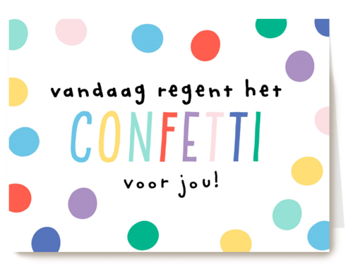 Verjaardagskaart man vrouw hip Vandaag regent het confetti