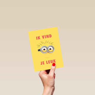 Minions kaart ik vind je leuk
